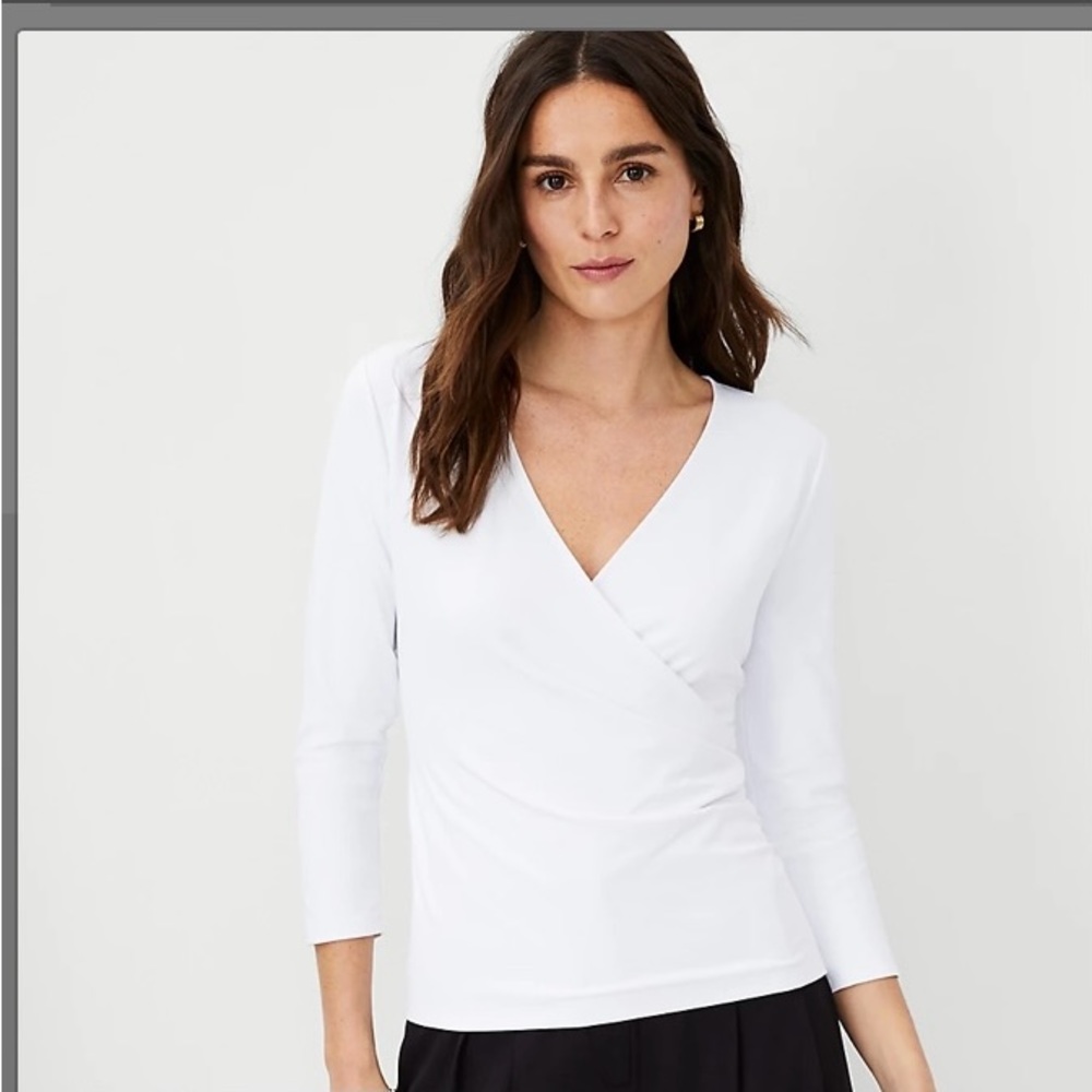 Ann Taylor Refined Stretch Wrap top